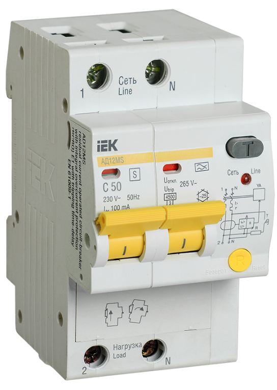 Автомат дифференциальный IEK MAD123-2-050-C-100