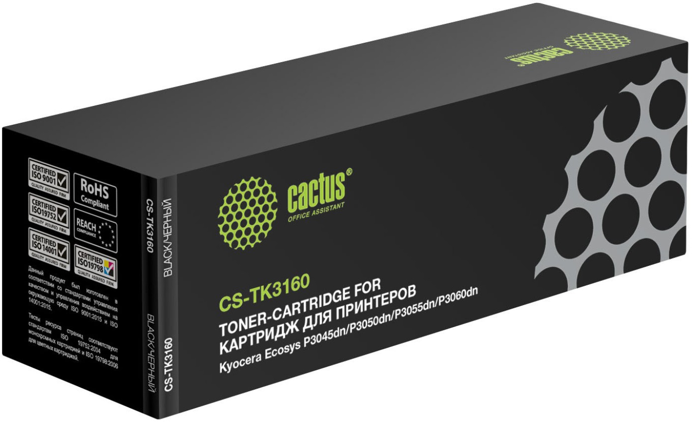 Тонер-картридж Cactus CS-TK3160 Черный