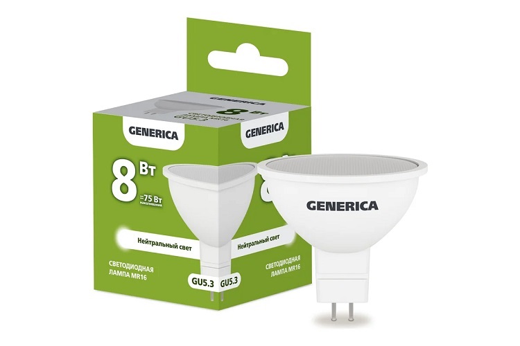 Лампа светодиодная GENERICA LL-MR16-10-230-30-GU5-G
