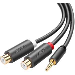Кабель 3.5 Jack (M) - 2x RCA (F), 0.25м, UGREEN AV109