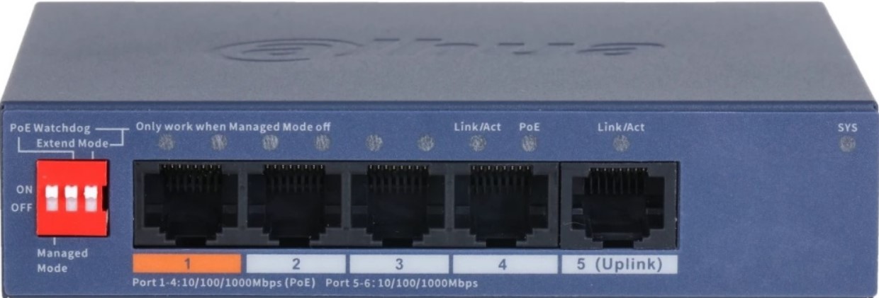 Коммутатор PoE Dahua DH-CS4005-4GT-60