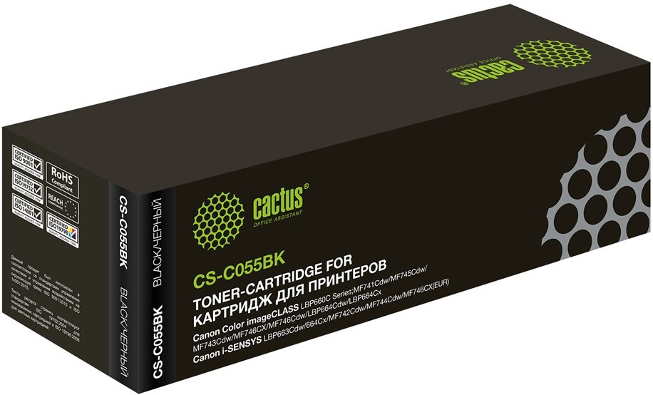 Тонер-картридж Cactus CS-C055BK Черный