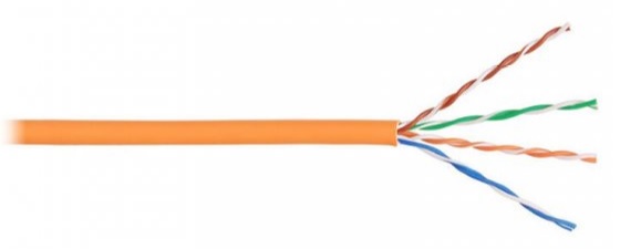 Кабель витая пара U/UTP 5 кат. 4 пары Lanmaster LAN-5EUTP-PT-LSZH-OR