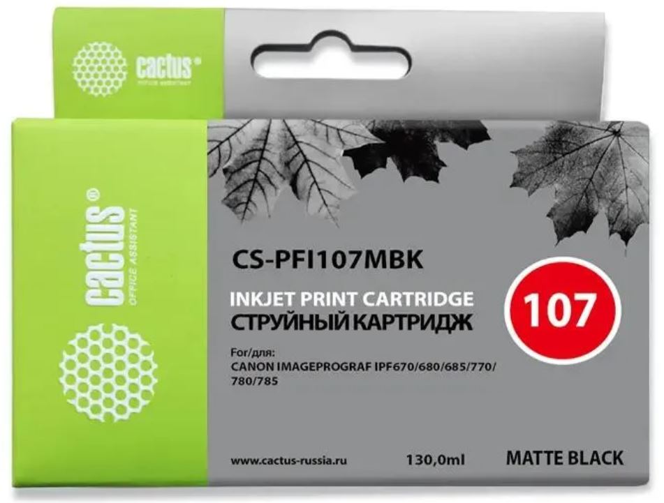 Тонер-картридж Cactus CS-R-PFI107MBK Черный матовый