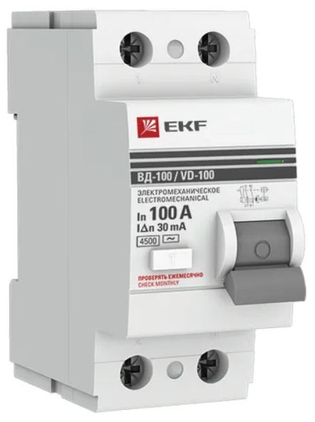 УЗО EKF elcb-2-100-30-em-pro