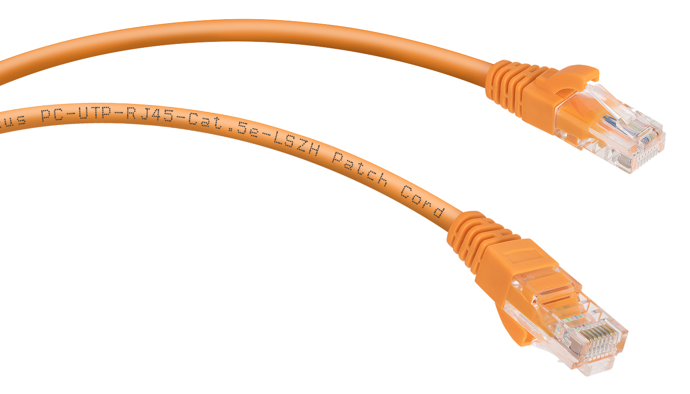 Кабель патч-корд U/UTP 5e кат. 2м Cabeus PC-UTP-RJ45-Cat.5e-2m-OR-LSZH
