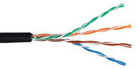 Кабель витая пара U/UTP 5e кат. 4 пары Netlan EC-UU004-5E-PE-BK