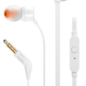 Проводные наушники JBL T110, Проводной, Внутриканальные, Белый, [JBLT110WHT]