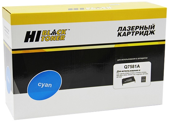 Тонер-картридж Hi-Black HB-Q7581A Голубой