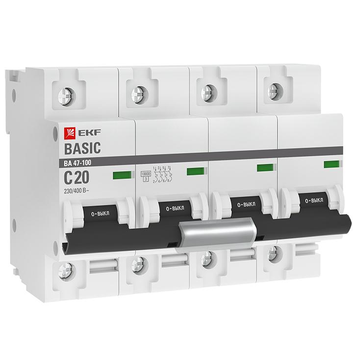 Автоматический выключатель EKF mcb47100-4-20C-bas