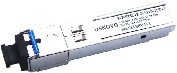 Модуль SFP OSNOVO SFP-S1SC12-G-1310-1550-I