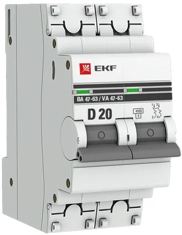 Автоматический выключатель EKF mcb4763-2-20D-pro