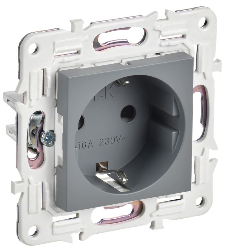 Розетка с заземлением IEK SK-R14-16-K03