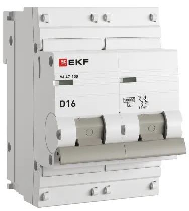 Автоматический выключатель EKF mcb47100-2-16D-pro