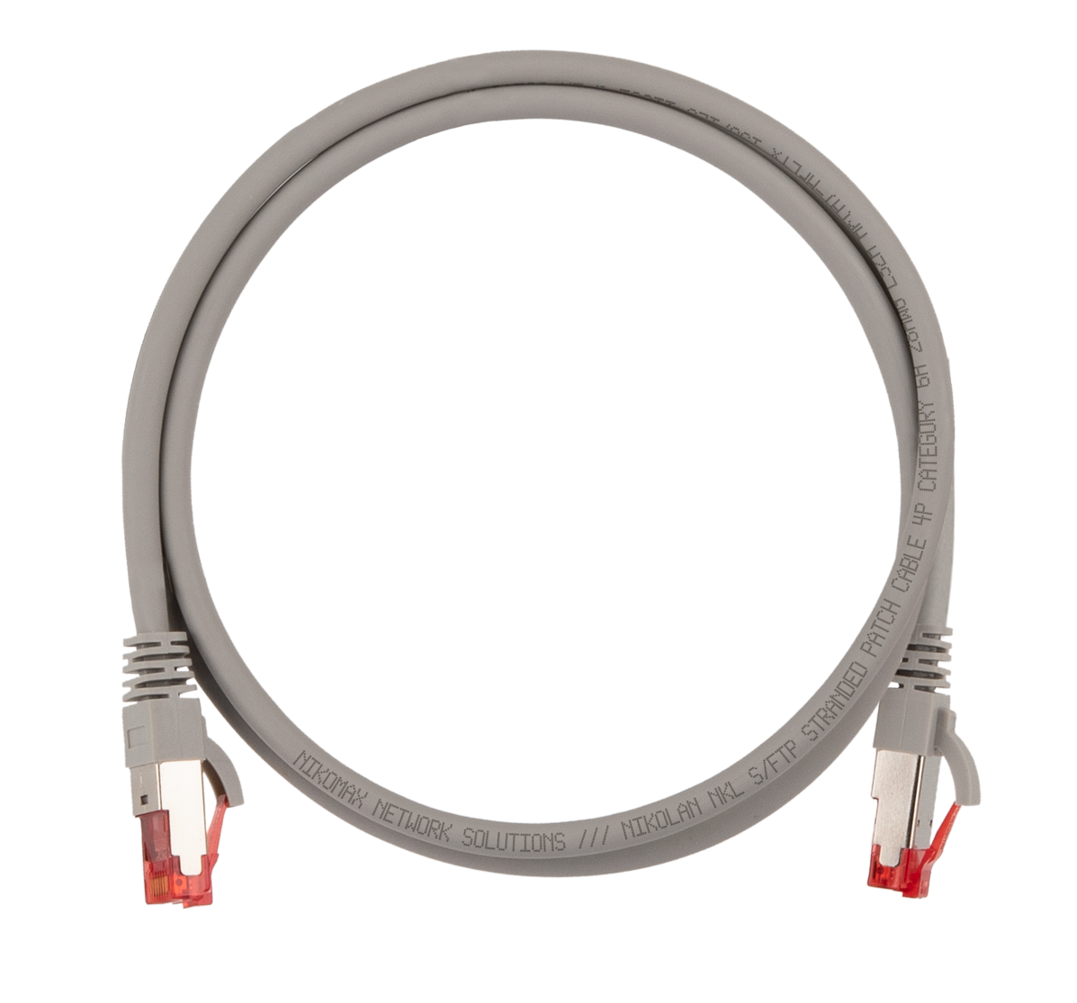 Кабель патч-корд S/FTP 6А кат. 0.5м NikoMax NMC-PC4SA55B-005-SL-C-GY