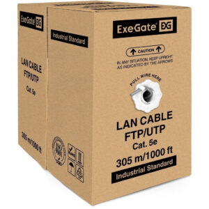 Бухта ExeGate UTP-2-C5e-CU-S24-IN-PVC-GY-305, 305м