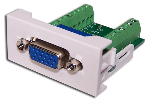 Розетка Mosaic Lanmaster LAN-WA-LP-VGA16-WH
