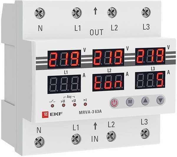 Реле напряжения EKF MRVA-3-63A