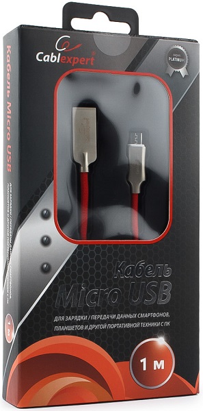 Кабель интерфейсный USB 2.0 Cablexpert CC-P-mUSB02R-1M