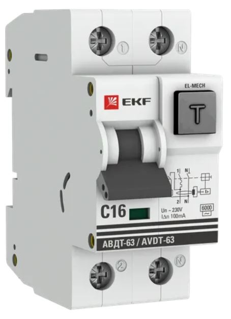 Автомат дифференциальный EKF DA63-16-100em-AC