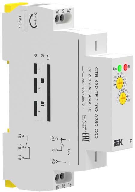 Реле задержки выключения IEK CTR-430-TF-1-10D-A230-C00