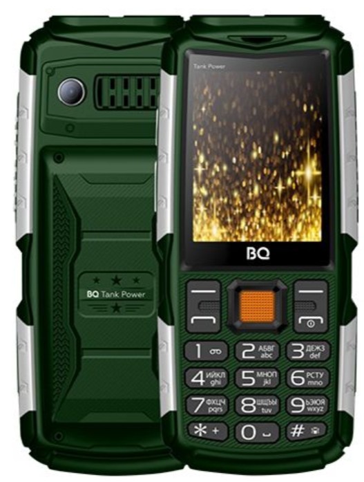 Мобильный телефон BQ 2430 Tank Power Green+Silver