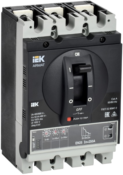 Автоматический выключатель в литом корпусе IEK AR-MCCB-3G-050-0250A-ELSC