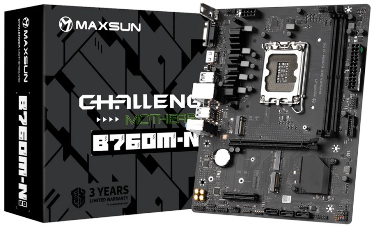 Материнская плата MAXSUN MS-Challenger B760M D5 WIFI, LGA1700, Intel B760, mATX