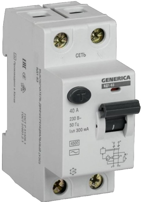 УЗО GENERICA MDV15-2-040-300