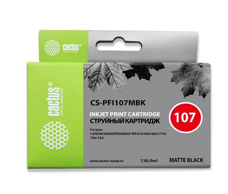 Тонер-картридж Cactus CS-PFI107MBK Черный матовый