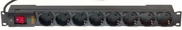 Блок розеток 19", 8 розеток TLK TLK-RSC08-MTF-01-BK