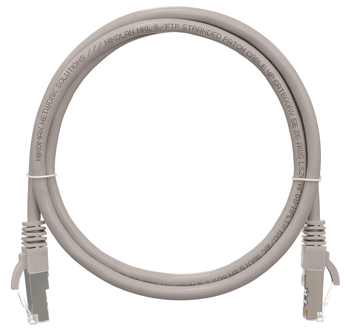 Кабель патч-корд F/UTP 5e кат. 0,15м NikoMax NMC-PC4SD55B-001-GY