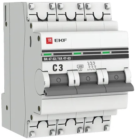 Автоматический выключатель EKF mcb4763-3-03C-pro
