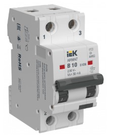 Автомат дифференциальный IEK AR-B10N-2-B010C030