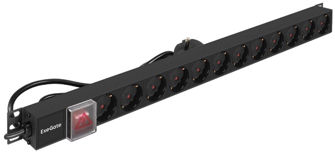 Блок розеток Exegate PDU-V120 Al-12S-EU2.5-SW