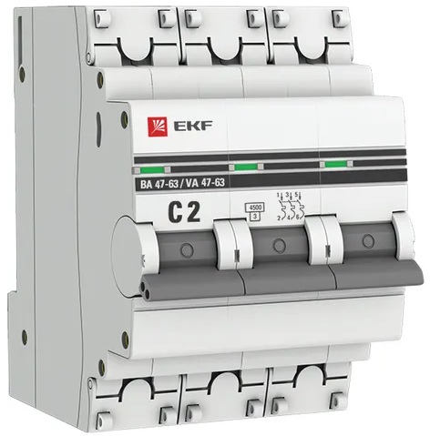 Автоматический выключатель EKF mcb4763-3-02C-pro