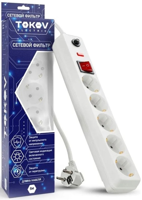 Сетевой фильтр TOKOV ELECTRIC TKE-C01-SF5-5-ZV