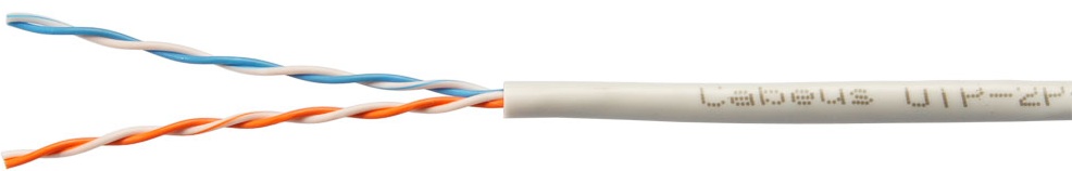 Кабель витая пара U/UTP 5e кат. 2 пары Cabeus UTP-2P-Cat.5e-SOLID-GY