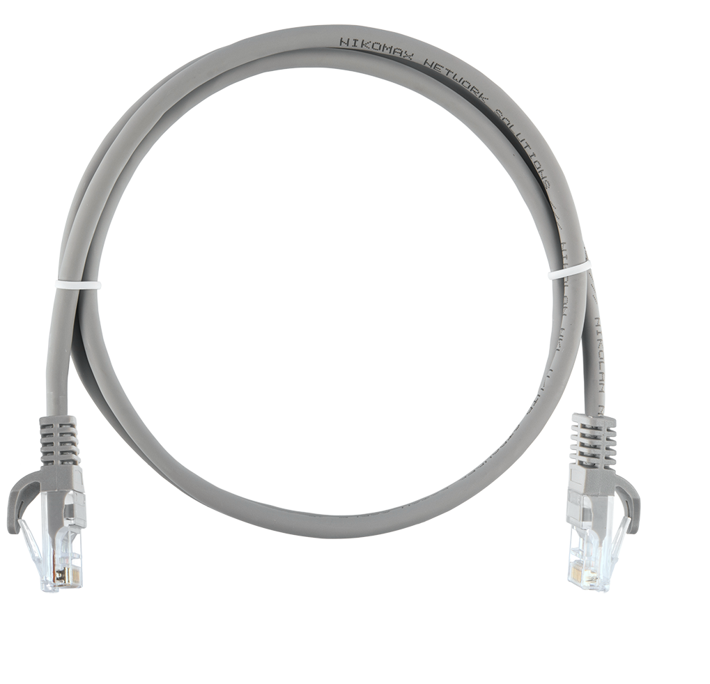 Кабель патч-корд U/UTP 5e кат. 0.5м NikoMax NMC-PC4UD55B-ES-005-C-GY