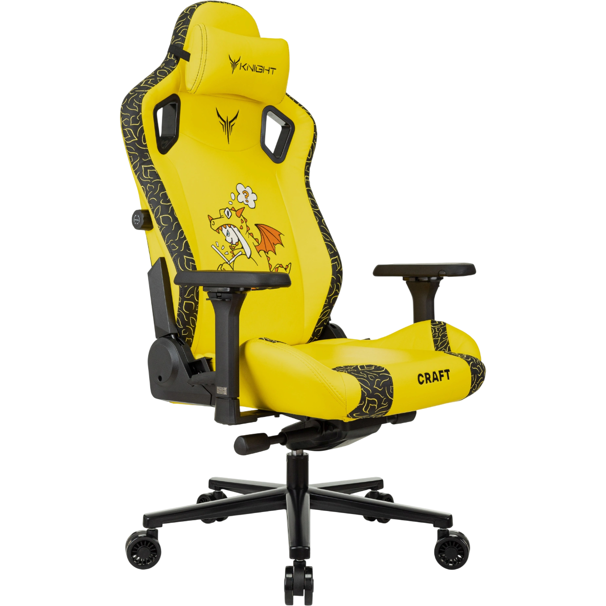 Игровое кресло Бюрократ Knight Craft Dragon Yellow