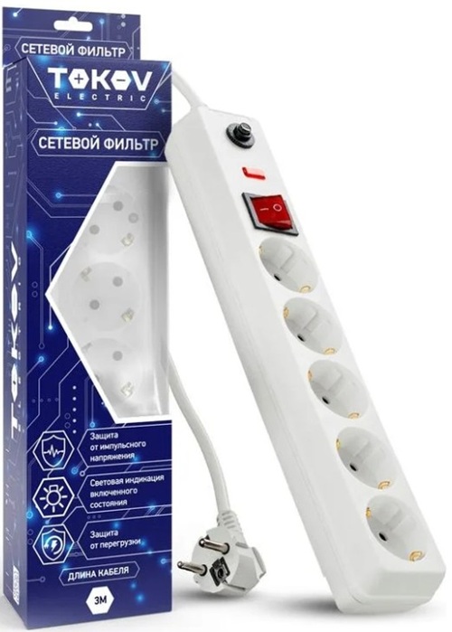 Сетевой фильтр TOKOV ELECTRIC TKE-C01-SF5-3-ZV