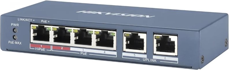 Коммутатор PoE HIKVISION DS-3E0106P-E/M(B)