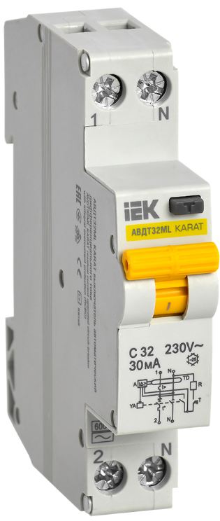 Автоматический выключатель дифф. тока (АВДТ) IEK MVD12-1-032-C-030