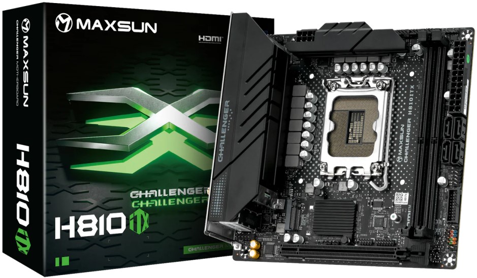 Материнская плата MAXSUN MS-Challenger H810ITX WIFI, LGA1851, Intel H810, Mini-ITX