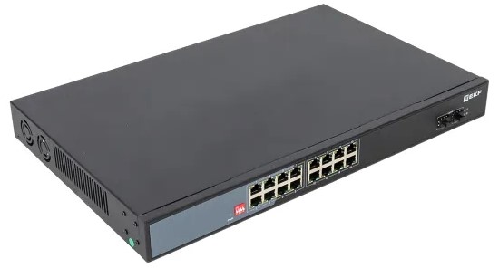 Коммутатор промышленный неуправляемый EKF TSX-U-2GX/SFP-16GTP-R