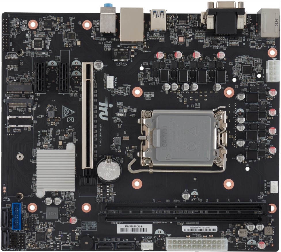 Материнская плата iRu 2090368, LGA1700, Intel H610, mATX