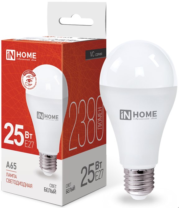 Лампа светодиодная IN HOME LED-A65-VC
