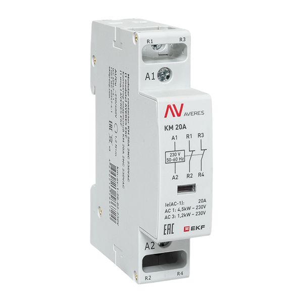 Контактор модульный EKF km-av-1-20-02-230V