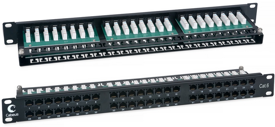 Патч-панель Cabeus PLHD-48-Cat.6-Dual