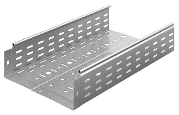 Лоток листовой перфорированный Ostec ЛПМЗТ-300х100х3000-0,8-СЦ